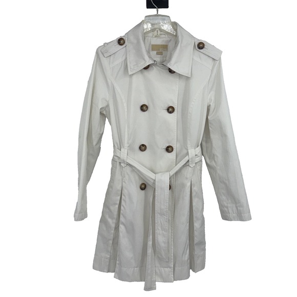 Michael Kors Jackets & Blazers - Michael by Michael Kors Women L White Trench Spring Coat Old Money Quiet Luxury